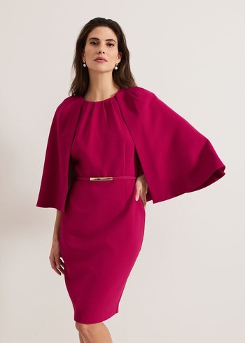 Phase Eight Veronica Cape Dress Pink Canada | QCBUKG-840